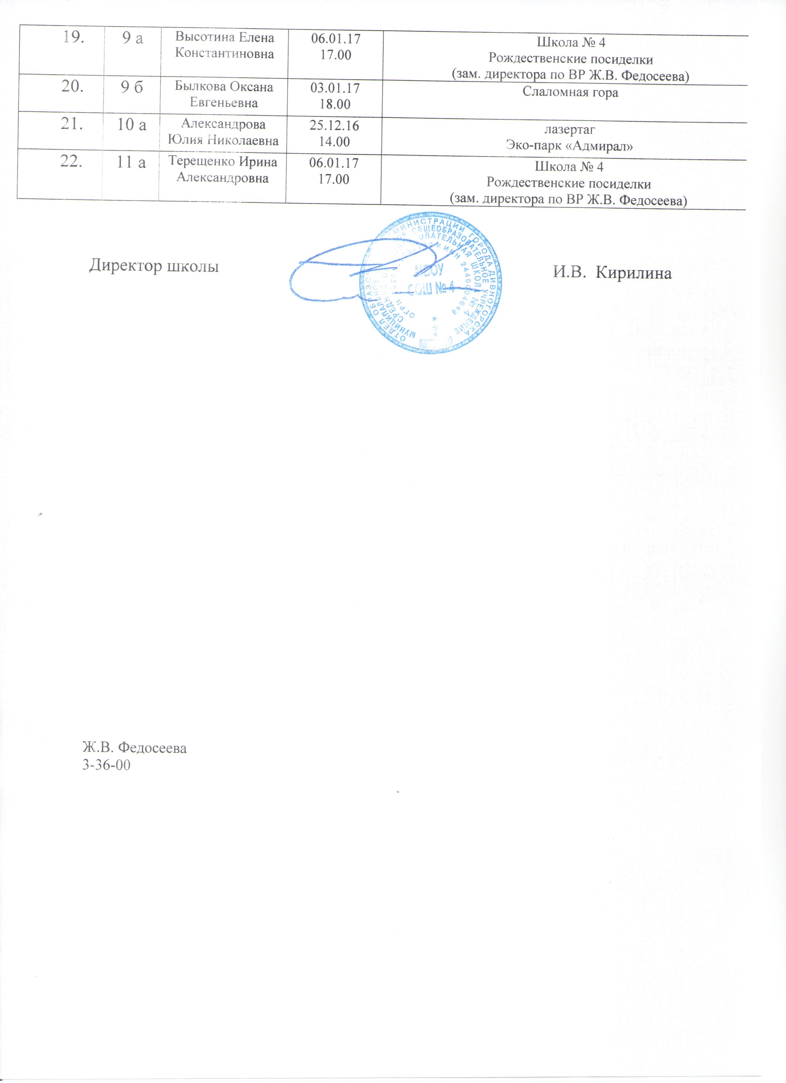 МБОУ СОШ № 4 Занятость новогодние каникулы лист 2